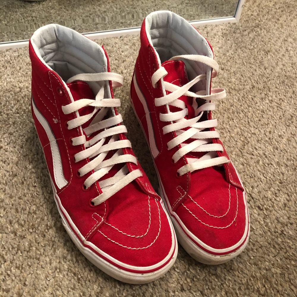 Red high top Vans